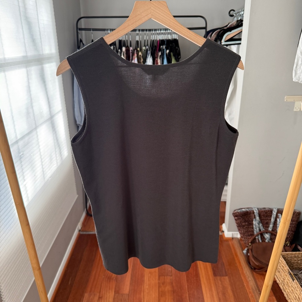 Ming Wang Black Sleeveless Scoop Neck Shell Top - Picture 4 of 6